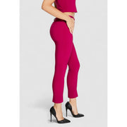 Rinascimento women trousers in bordeaux polyester with sleek zip and form-fitting cropped design