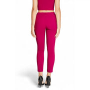 Rinascimento women trousers bordeaux zip polyester with sleek form-fitting high-waisted cropped design