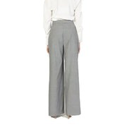 Rinascimento women’s pink pinstripe trousers with a tailored high waist and clean straight-cut wide-leg design