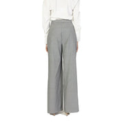 Rinascimento women’s pink pinstripe trousers with a tailored high waist and clean straight-cut wide-leg design