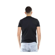 Rrd men black short-sleeved crew neck t shirt made of polyamide elastane blend fabric