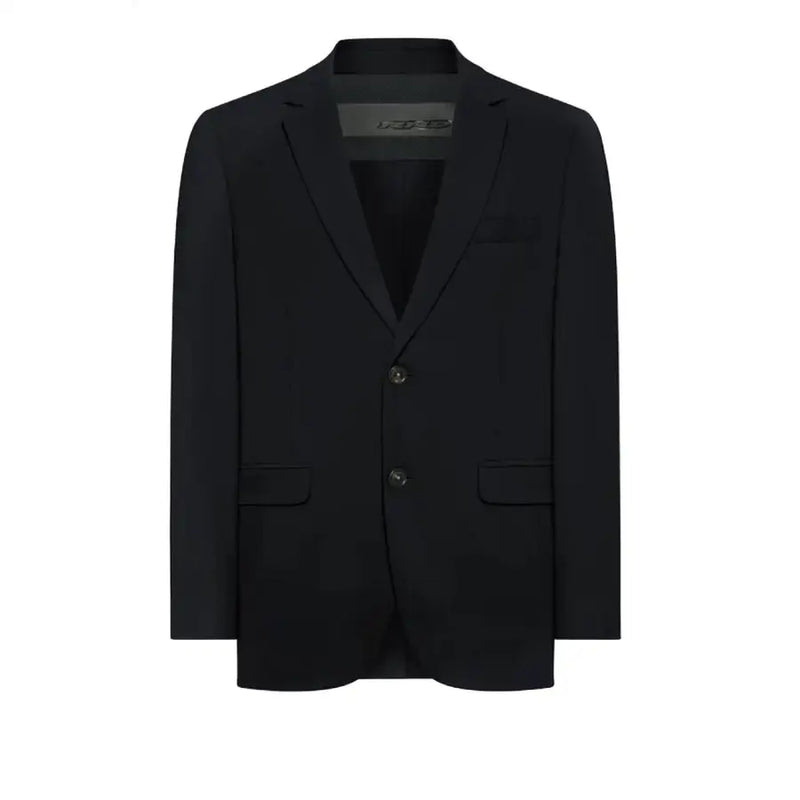 Rrd men blazer blue polyamide with sleek tailored fit and two front buttons for spring summer wear