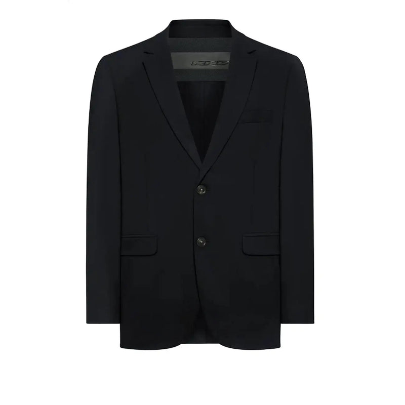 Rrd men blazer blue polyamide with sleek tailored fit and two front buttons for spring summer wear