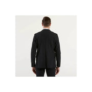 Rrd men blazer black tailored with sleek modern cut and subtle texture for formal and professional use