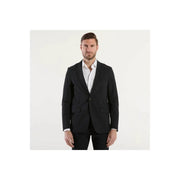 Schwarzer, taillierter Blazer mit Ein-Knopf-Verschluss und zwei aufgesetzten Taschen aus Polyamid-Elastan in schmaler Passform von RRD Men