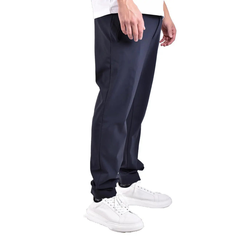 Rrd men blue polyamide tapered trousers in dark navy with a sleek modern design and subtle side seam detailing