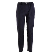 Dark navy blue rrd men trousers with tapered fit elastic waistband and drawstring for comfortable wear