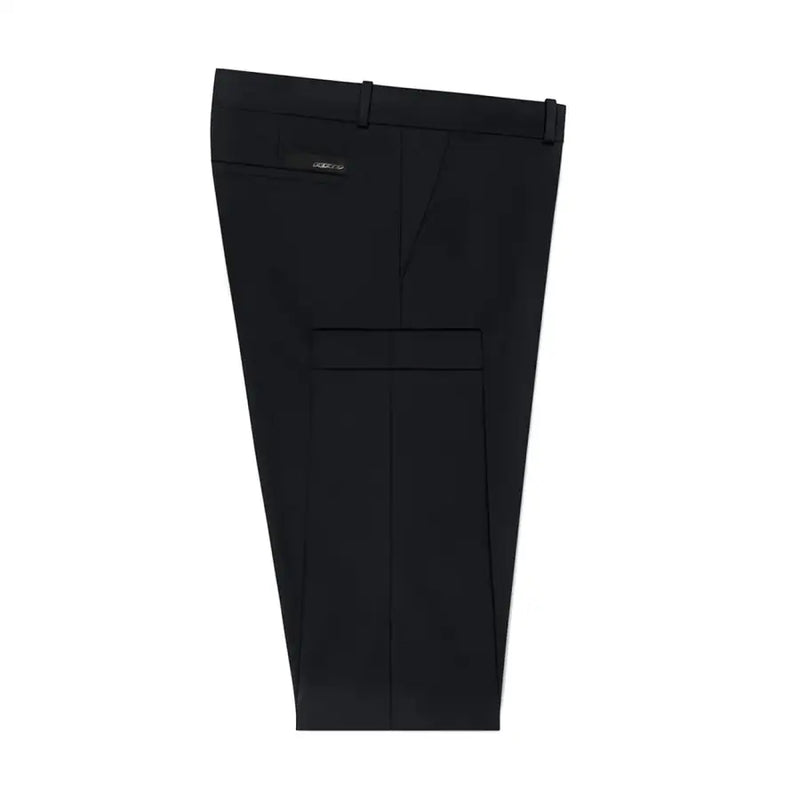 Rrd men trousers black formal tailored fit with subtle stitching details for a sleek professional look