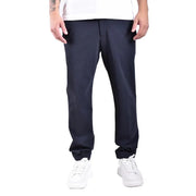 Rrd men trousers dark navy blue tapered-fit chino pants with subtle crease and elasticated cuffs