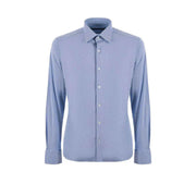 Chemise habillée Rrd pour homme, en coton bleu clair, manches longues, col classique et fermeture boutonnée, idéale pour les occasions formelles.