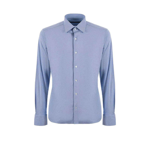 Rrd mens light blue cotton dress shirt with long sleeves classic collar and button-down front for formal wear