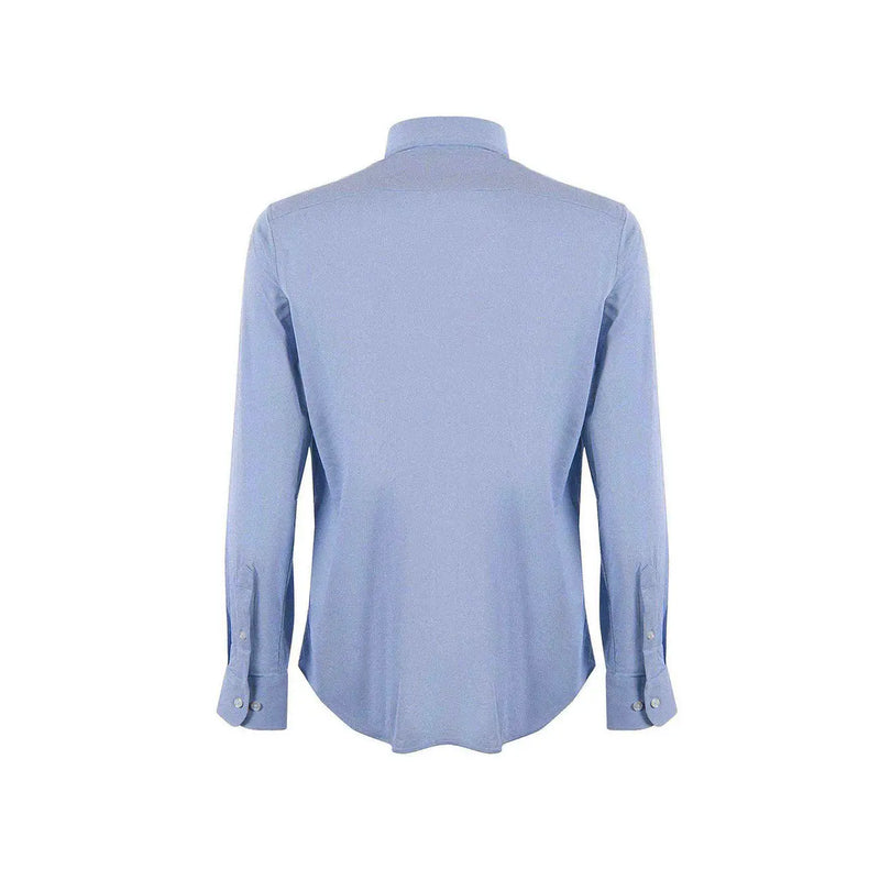 Chemise habillée Rrd pour homme, en coton bleu clair, à manches longues, avec col classique et poignets boutonnés.