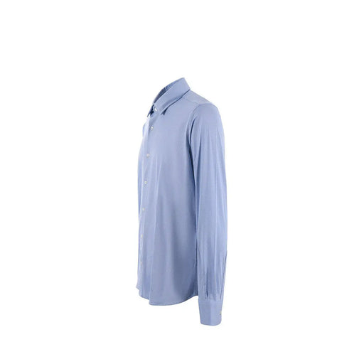 RRD mens light blue cotton button shirt with long sleeves classic collar and button-down front for formal wear