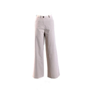 Beige wide-leg trousers by rrd women with tailored design and single button closure in white polyamide elastane slim fit