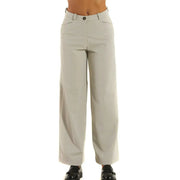Beige rrd women trousers in polyamide elastane with wide-leg slim fit and subtle front pleats for a tailored look