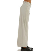 Beige RRD women trousers with wide-leg tailored fit and matching belt made of polyamide elastane fabric