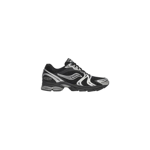 Saucony Baskets homme noires synthétiques Progrid Triumph 4, chaussure de running avec empeigne et empiècements en mesh noir et argent