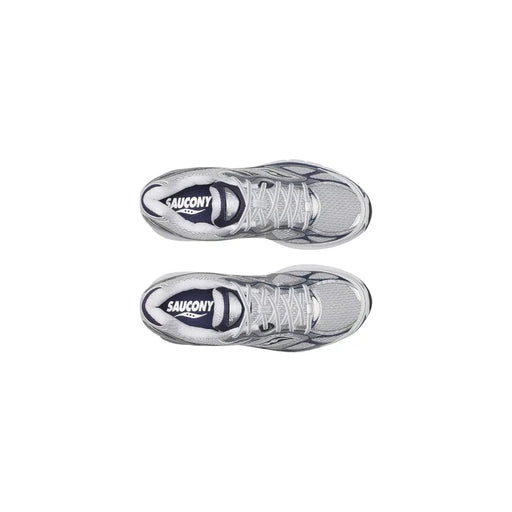 Silber und Schwarz Saucony Herren-Sneaker mit grauem Obermaterial aus Textilmesh und Schnürsenkeln, Progrid Guide 7 Laufschuhe