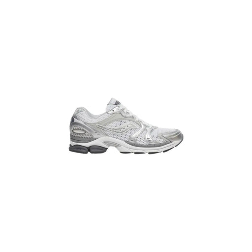 Silver and white Saucony men sneakers with mesh upper and metallic accents synthetic Progrid Triumph 4 running shoe