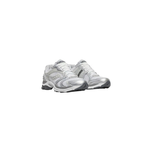 Saucony men sneakers white synthetic progrid triumph 4 with silver mesh uppers and black accents