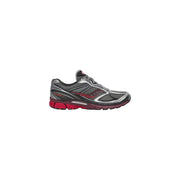 Saucony basket grise en textile pour femme progrid guide 7 avec tige en mesh gris et rouge et semelle en caoutchouc chaussure de course