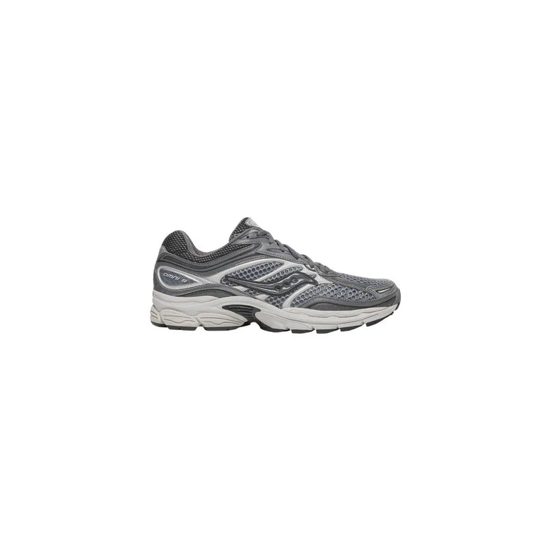 Gray and silver saucony omni 20 running shoe with mesh upper and cushioned sole for women in white synthetic sneakers Progrid Omni 9