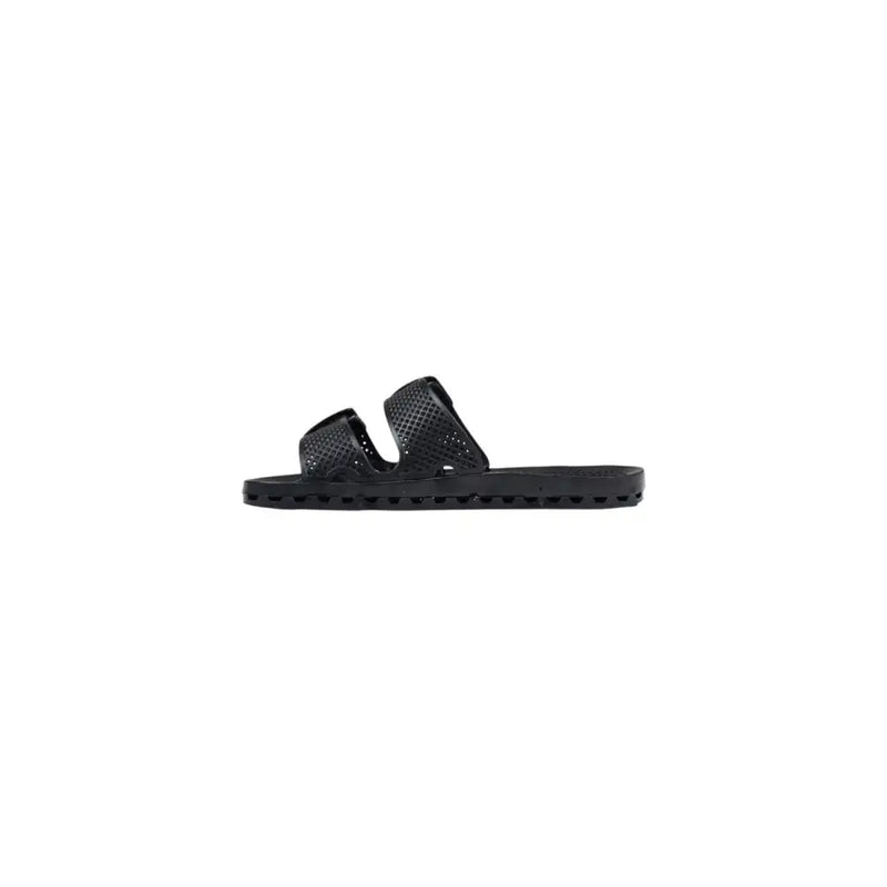 Black pvc sensi men slippers la jolla urban slide sandal with perforated upper and textured sole open toe design
