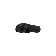 Sensi men slippers La Jolla urban black PVC open toe slide sandal with perforated two adjustable straps