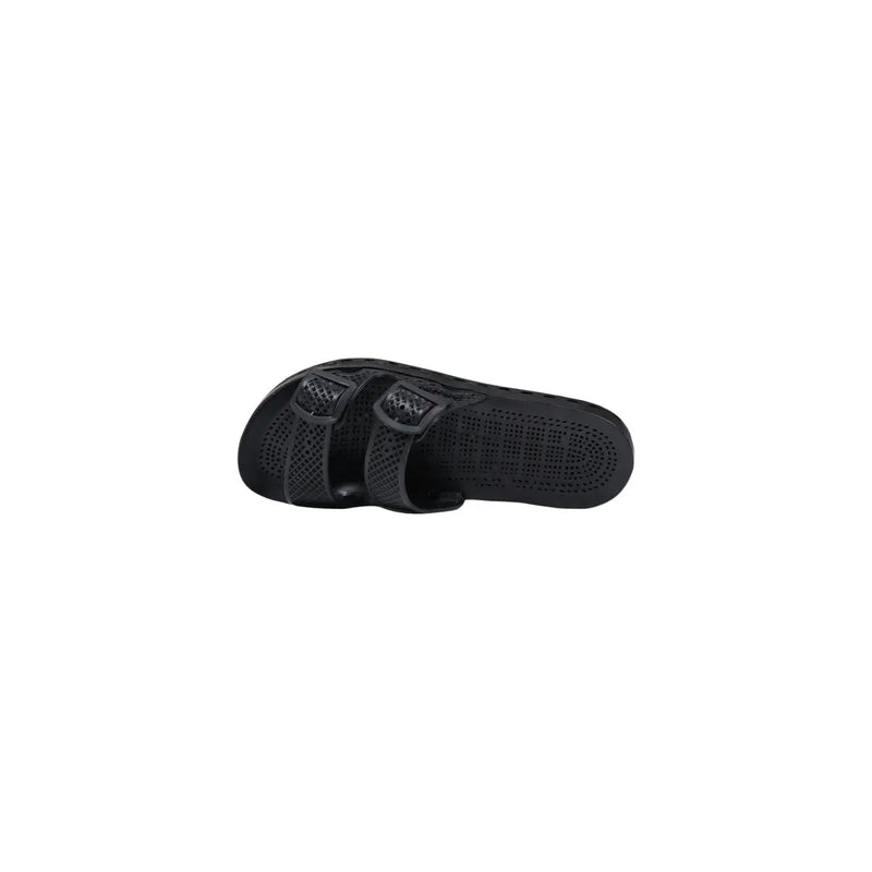 Sensi men slippers La Jolla urban black PVC open toe slide sandal with perforated two adjustable straps