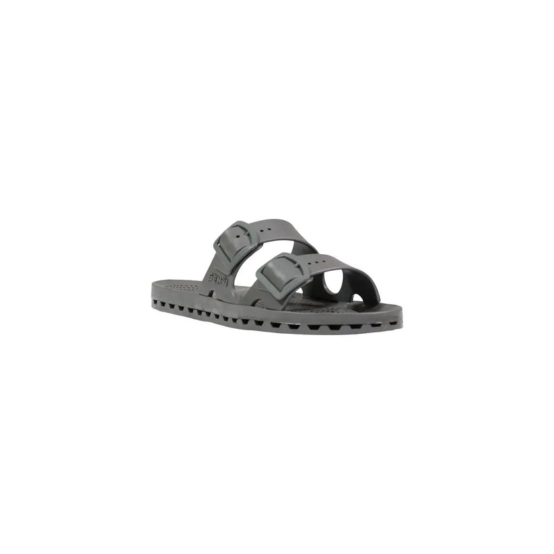Sensi women PVC grey open toe La Jolla slippers with two adjustable straps and a textured sole