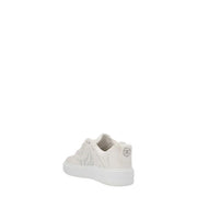 White leather platform sneaker with a sleek minimalist design and subtle heel branding for women by Stella McCartney