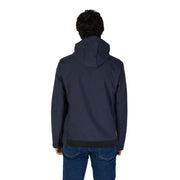 Men’s navy blue hooded softshell jacket from Suns Men Blue Long Hooded Zip Blazer Fall Winter collection