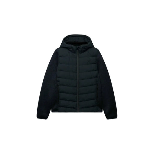 Superdry Schwarze, gesteppte Steppjacke mit Kapuze für Herren, Vorderansicht
