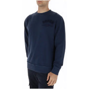 Marineblau Superdry Herren-Sweatshirt aus Baumwolle mit Rundhalsausschnitt und dezentem, gesticktem Logo auf der Brust für die Freizeit.