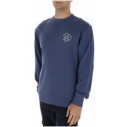 Navy blue cotton crewneck sweatshirt by Superdry with subtle white embroidered logo on the chest M2014491A
