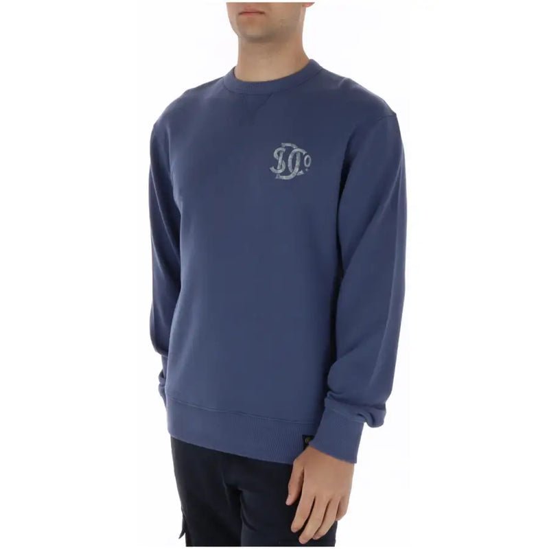 Navy blue cotton crewneck sweatshirt by Superdry with subtle white embroidered logo on the chest M2014491A
