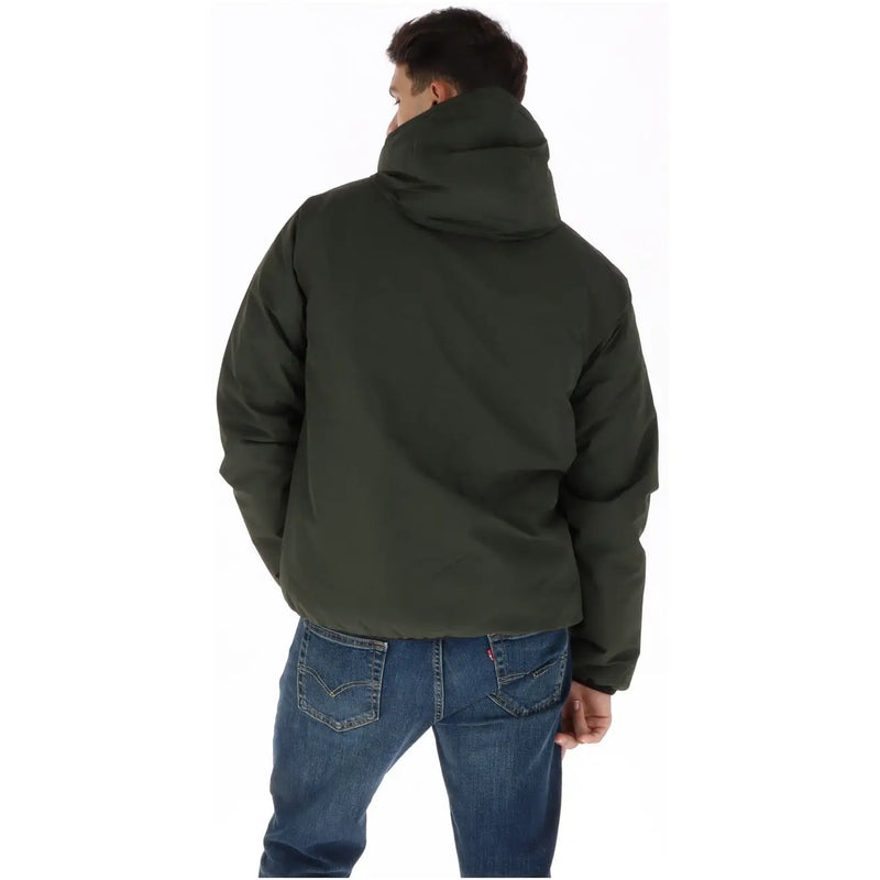 Superdry Herren-Blazer, grün, Kapuzenjacke aus Polyester mit dunkelolivgrünem Steppmuster und glattem Stoff