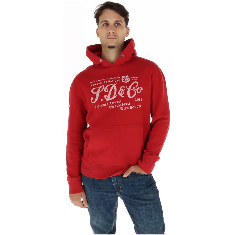 Superdry Herren grüner Baumwoll-Hoodie/Fleece-Sweatshirt mit rotem PD&Co.-Logo auf der Vorderseite