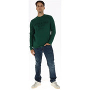 Superdry Grünes Herren-Sweatshirt aus Baumwolle mit dunkelgrünen langen Ärmeln und dem Aufdruck „Superdry and Co.“ auf der Brust
