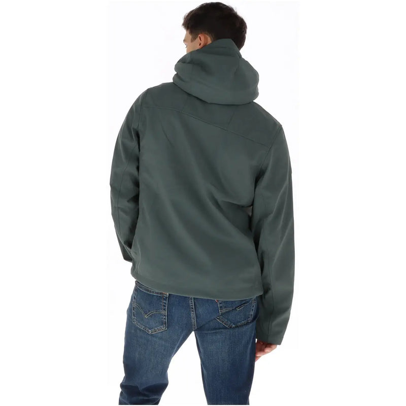 Superdry grüner Herrenblazer aus Polyester mit Kapuze, dunkelgrünem, weichem, wasserabweisendem Stoff und dezenten Nahtdetails