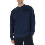 Navy blue crewneck sweatshirt by Superdry men featuring a dark embroidered logo on the chest