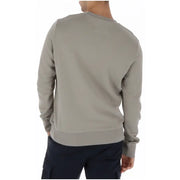 Superdry men sweatshirts soft muted gray crewneck sweatshirt with ribbed cuffs and hem in cotton fabric