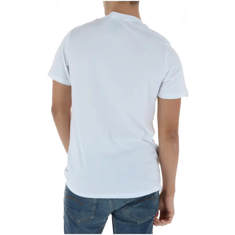 Weißes Superdry-T-Shirt aus Baumwolle für Herren mit schlichtem Rundhalsausschnitt und kurzen Ärmeln, Artikelnummer m1012212a, Vorderansicht