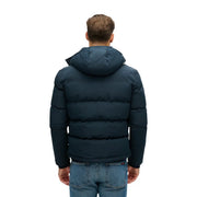 Superdry Doudoune Outdoor Everest pour homme, bleu marine foncé, matelassée et à capuche, vue de face