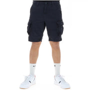 Superdry cargo shorts for men in dark navy with multiple pockets and durable fabric, front view