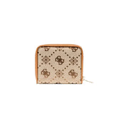 Tan and brown patterned zip-around wallet from Square Patterned Zippered Wallet collection