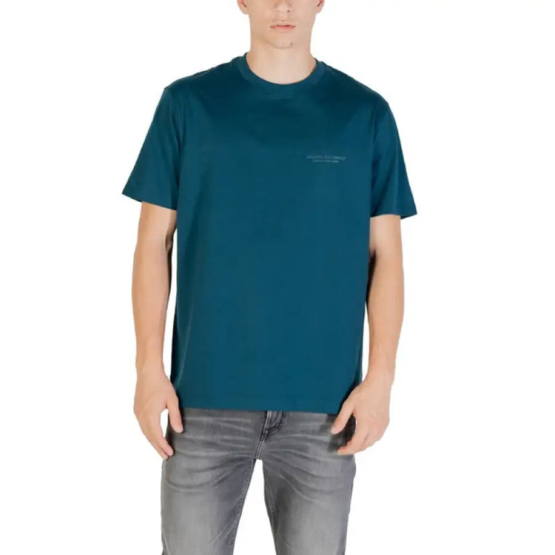 Teal crew neck T-shirt for men displayed in the men’s Teal Crew Neck T Shirt product image