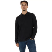 Timberland Schwarzes Baumwoll-Poloshirt für Herren mit klassischem Kragen und Knopfleiste, Vorderansicht