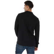 Timberland Schwarzes Baumwoll-Poloshirt für Herren mit geripptem Kragen und Bündchen, Vorderansicht