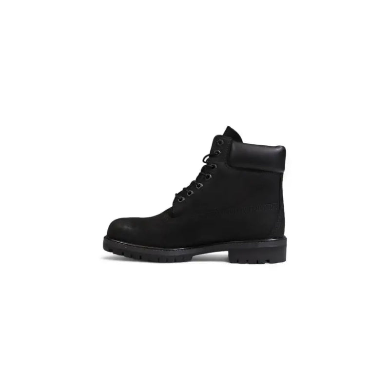 Timberland men black leather lace up boots tb110073001 featuring a black suede upper and rubber sole